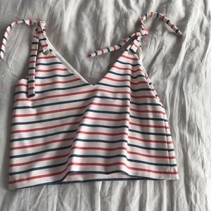 Zara red white and blue tie tank top
